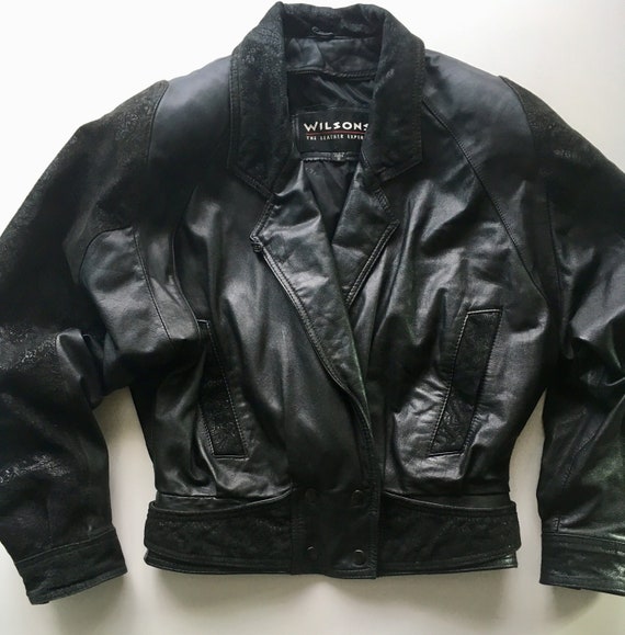 Black Leather Jacket With Paisley Design - Wilsons the Black Leather Jacket With Paisley Design - Wilsons the