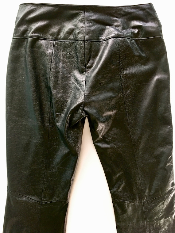 Black Leather Pants with Lace Up Closure - Wilson… - image 9