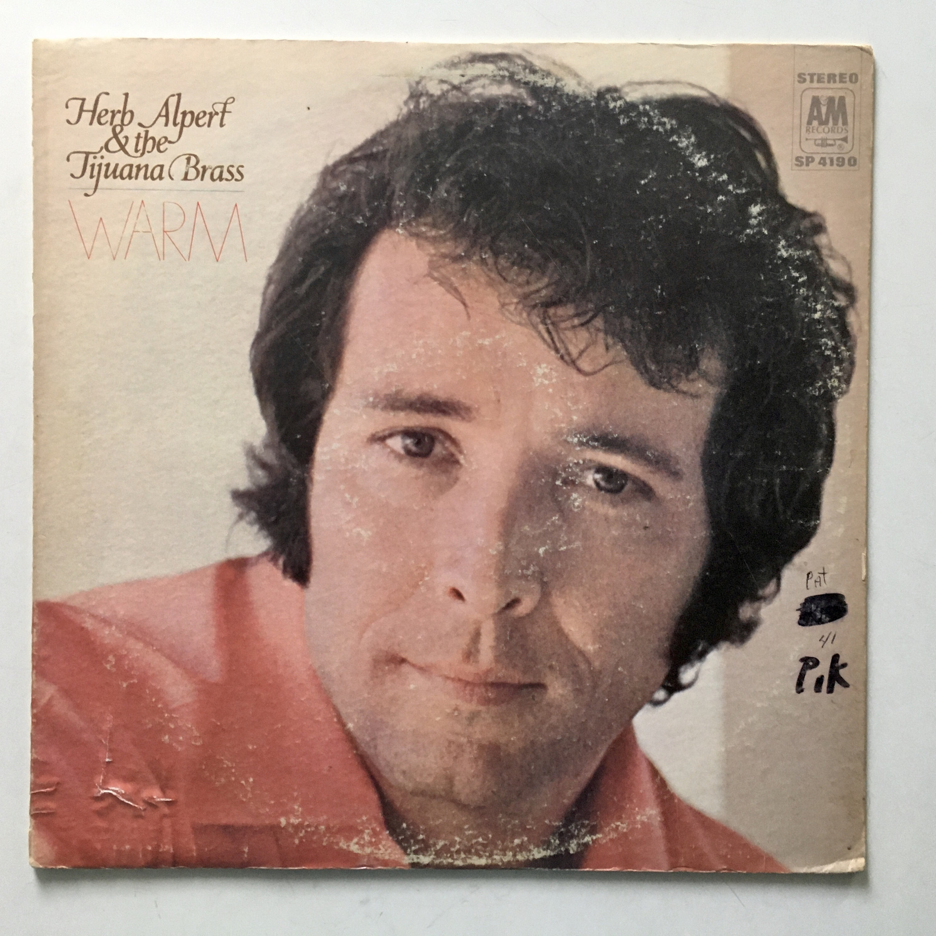 Herb Alpert's Tijuana Brass - Warm LP Vinyl Record Album, A & M Records - SP-4190, 1968, Original Pressing