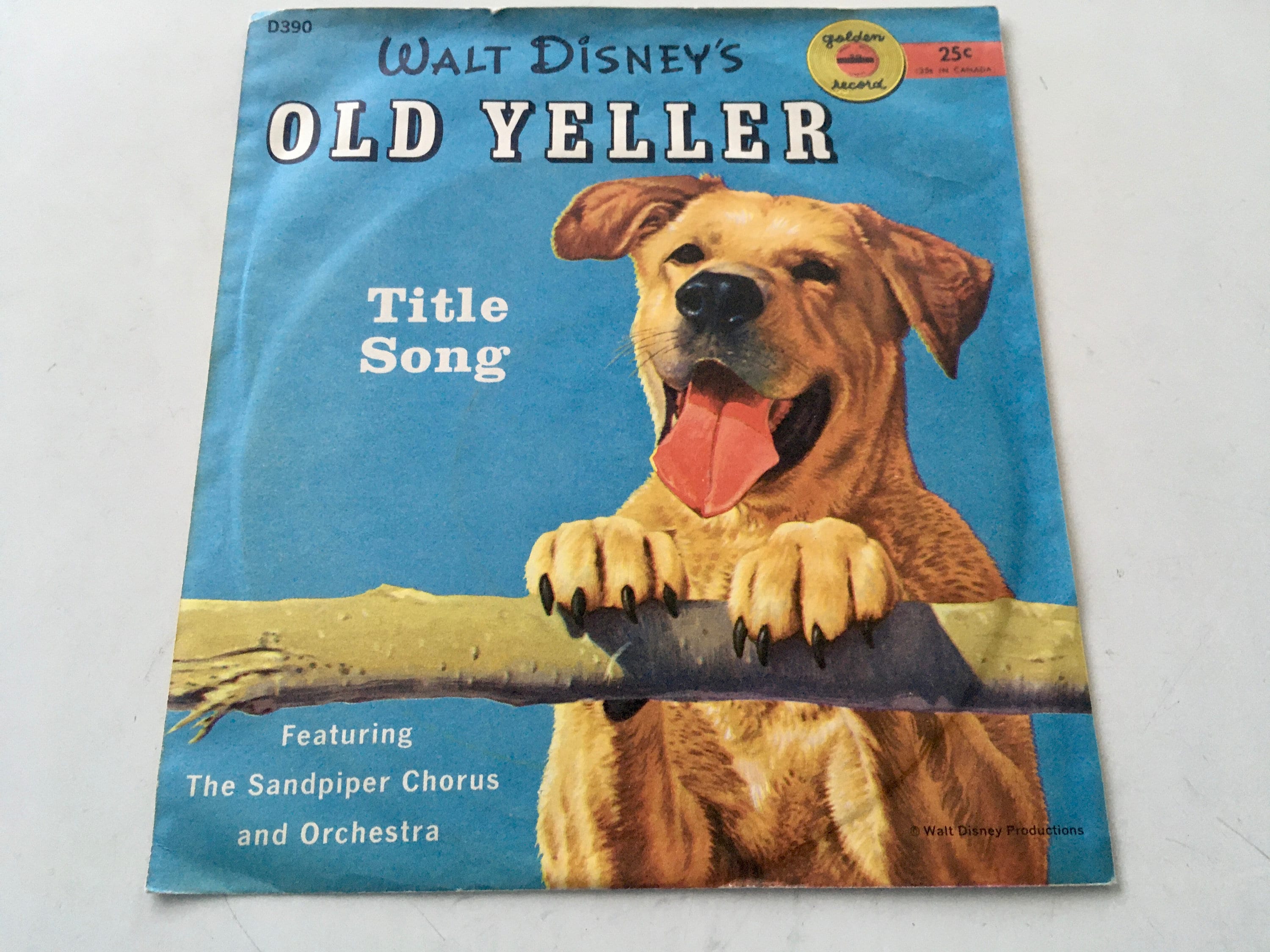 Old Yeller (walt Disney's) 6' 78 RPM Colored Vinyl Record, Golden