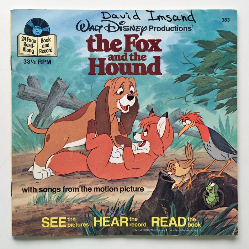 The Fox And The Hound 7' Vinyl Record / 24 Page Book Etsy