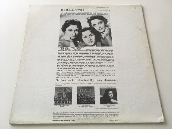 The Di Mara Sisters - Cha Cha Italiana LP Vinyl Record Album