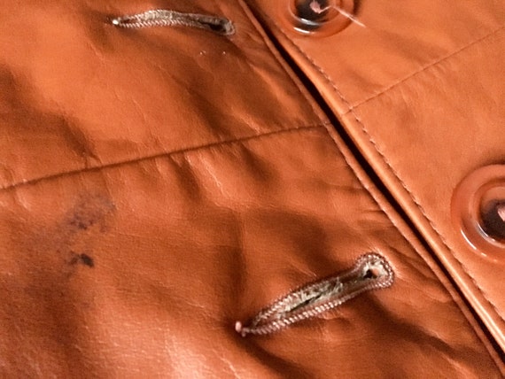 Orange Brown Leather Duster Jacket - image 10