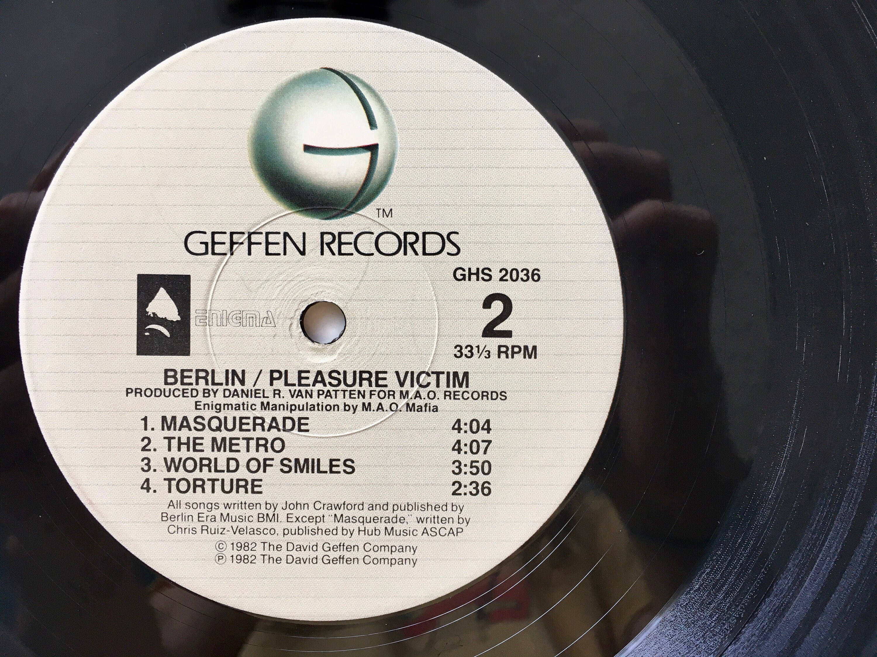 Berlin - Pleasure Victim LP Vinyl Record Album, Geffen Records