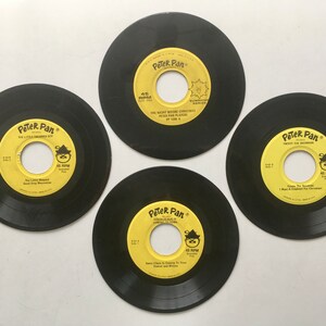Four Chritsmas 7&#39; 45 RPM Peter Pan Records, Night Before Christmas, Frosty the Snowman, Santa Claus is Coming to Town, Little Drummer Boy