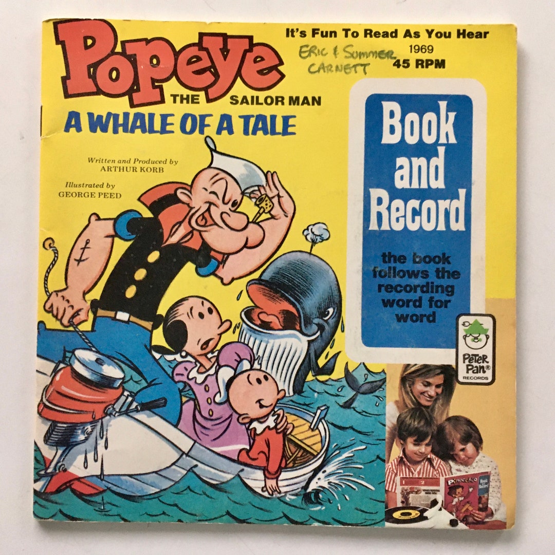 Popeye the Sailor Man - A Whale of A Tale 7' Vinyl Record / Book