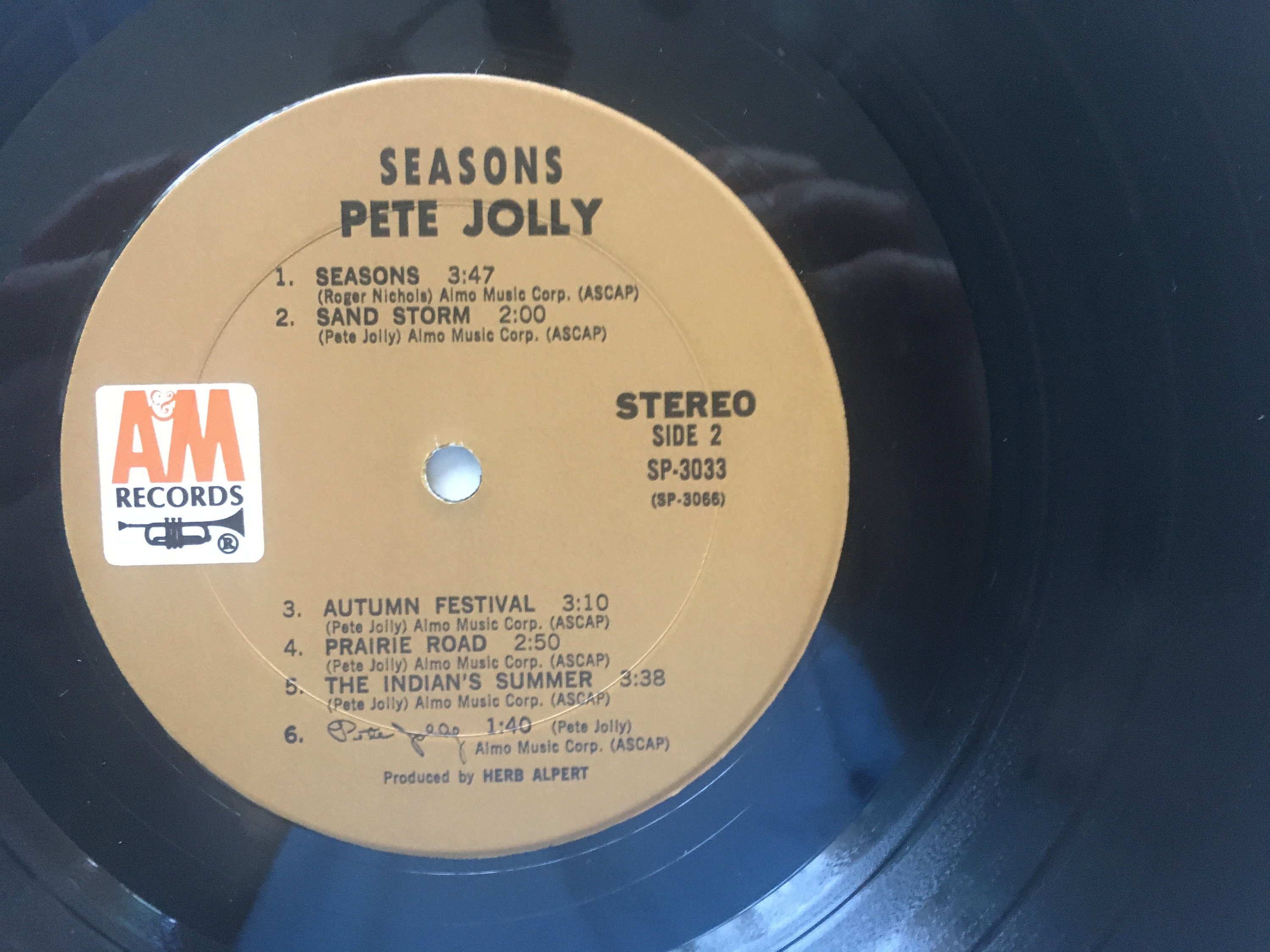 Pete Jolly - Seasons LP Vinyl Record Album, A&M Records - SP 3033