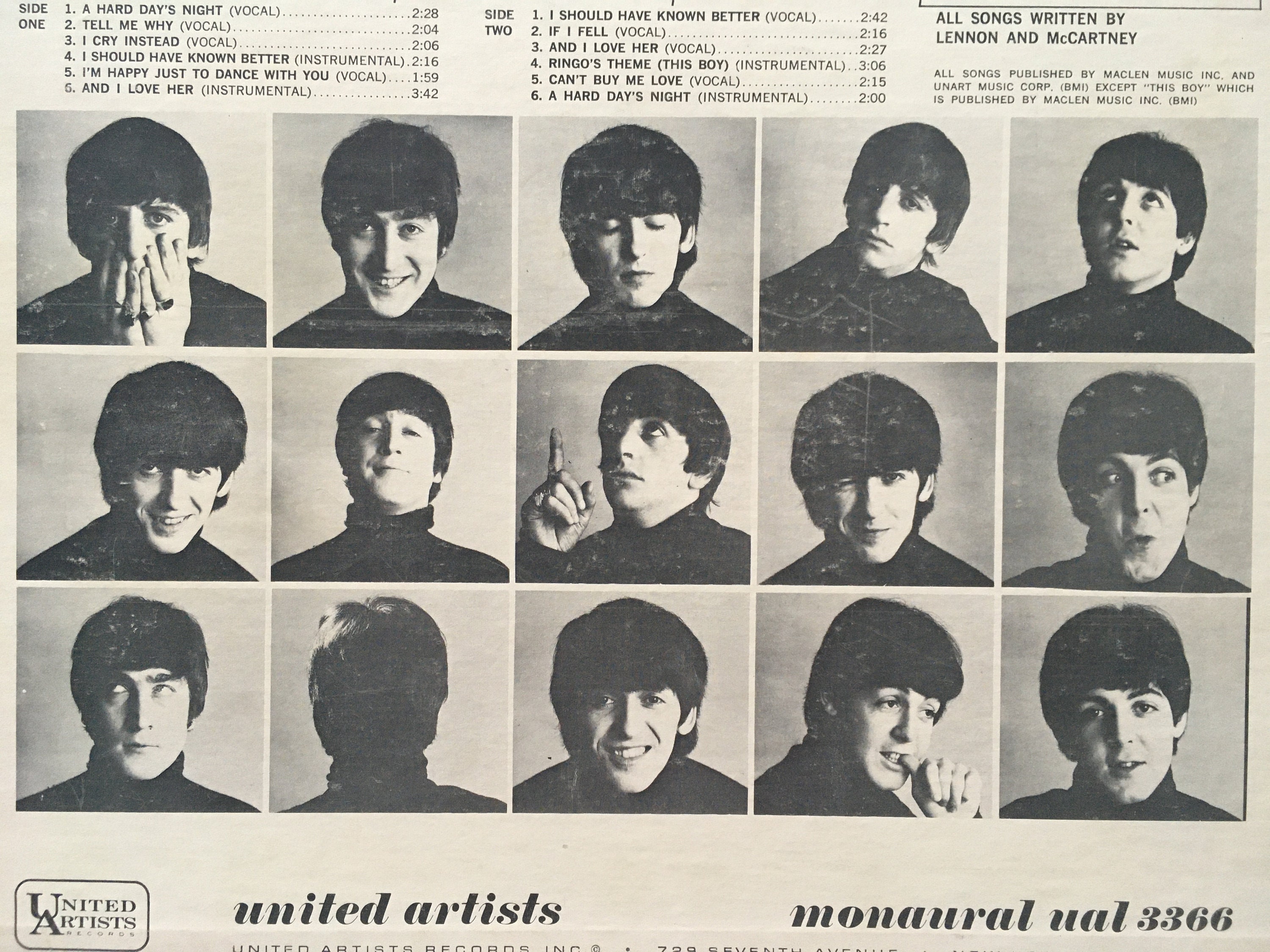 The Beatles - A Hard Day's Night Soundtrack LP Vinyl Record Album