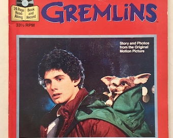 Gremlins 7' Vinyl Record / 24 Page Book, Buena Vista Records - 466, Children's Story, 1984, Original Pressing