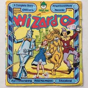 Wizard of Oz 7&#39; Vinyl Record, Peter Pan Records - 1404, Original Pressing