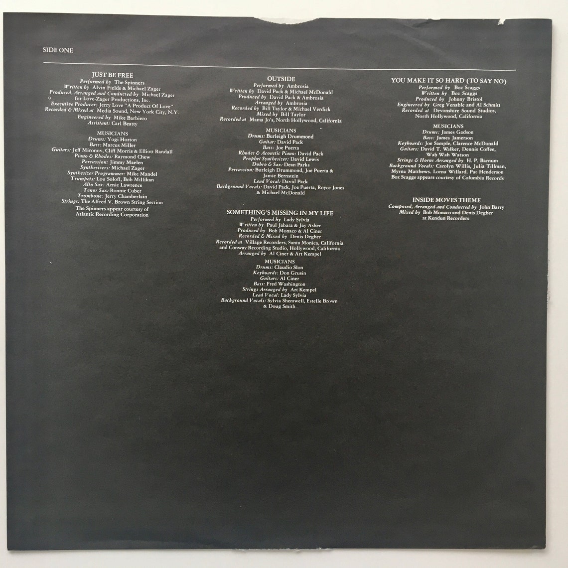 Inside Moves Soundtrack LP Vinyl Record Album Full Moon FMH | Etsy