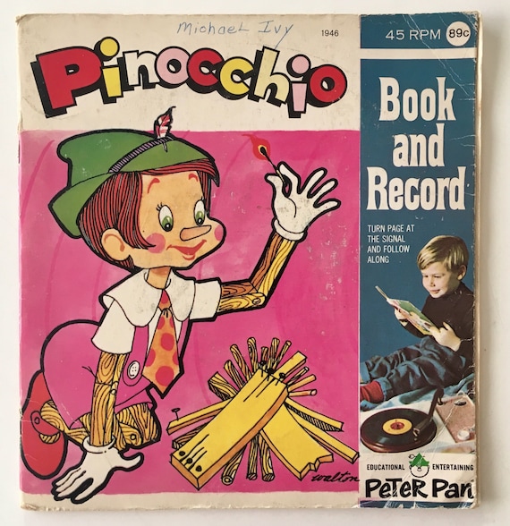 70年代 pinocchio ポスター Pinocchio (1940) Original R1970 Japanese 2 Panel Movie