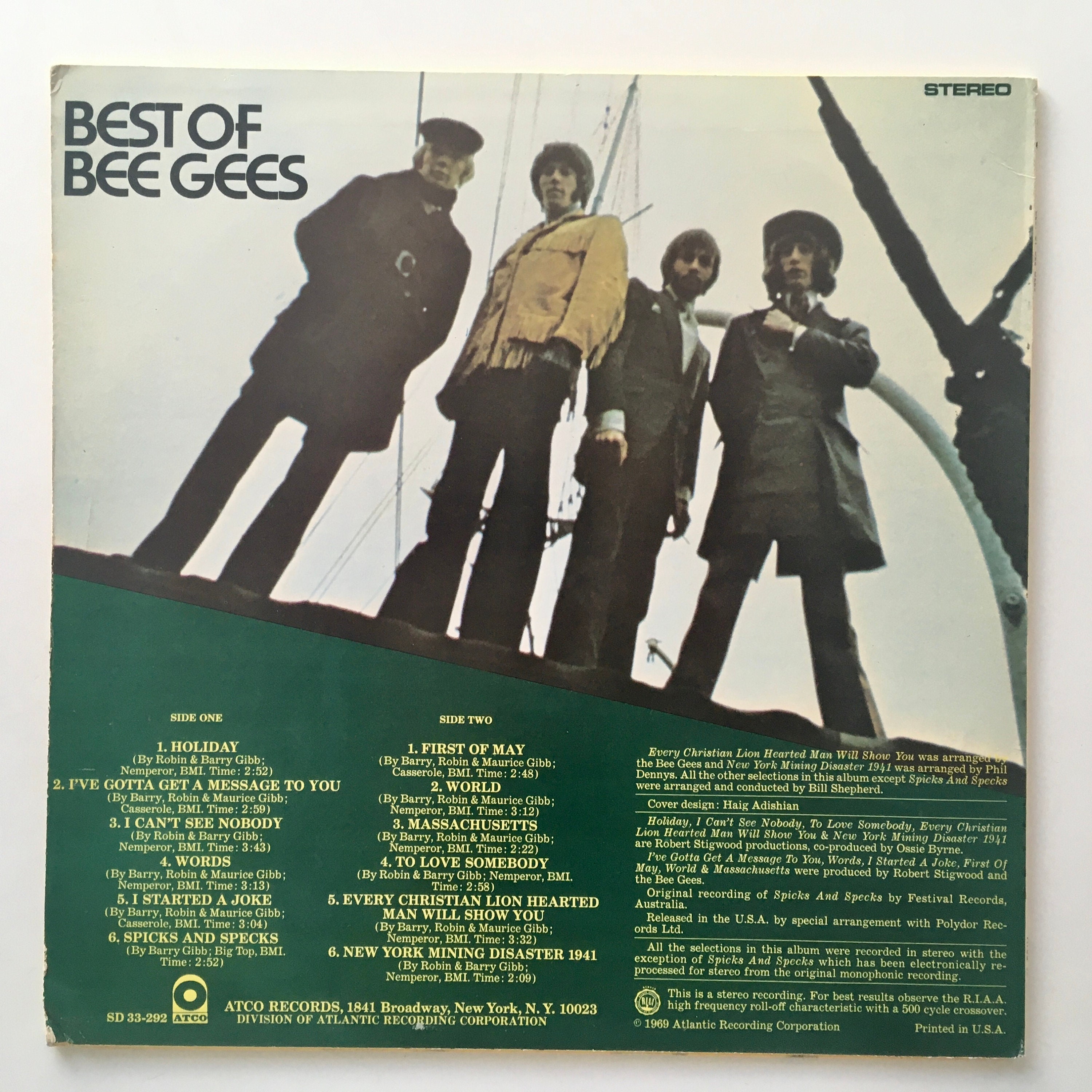 Bee Gees - Best of Bee Gees LP Vinyl Record Album, ATCO