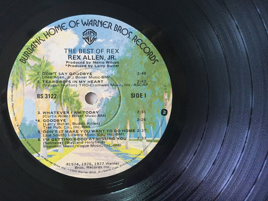 Rex Allen Jr. - The Best of Rex LP Vinyl Record Album,  Warner Bros. Records - BS 3122, 1977, Original Pressing, photo 4 of 5