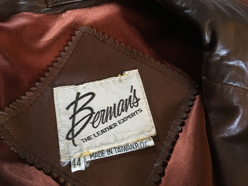 Brown Leather Jacket Berman's Size 44 | Etsy