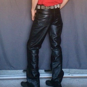 Black Leather Pants Xelement, Size 32 - Etsy