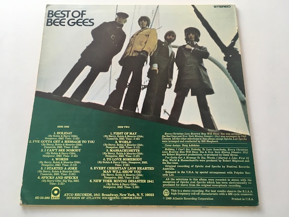 Bee Gees - Best of Bee Gees LP Vinyl Record Album, ATCO Records