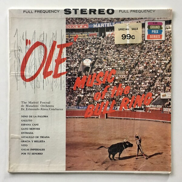 Ole Music of the Bull Ring LP Vinyl Record Album, Grand Prix Series - K 125, Original Pressing
