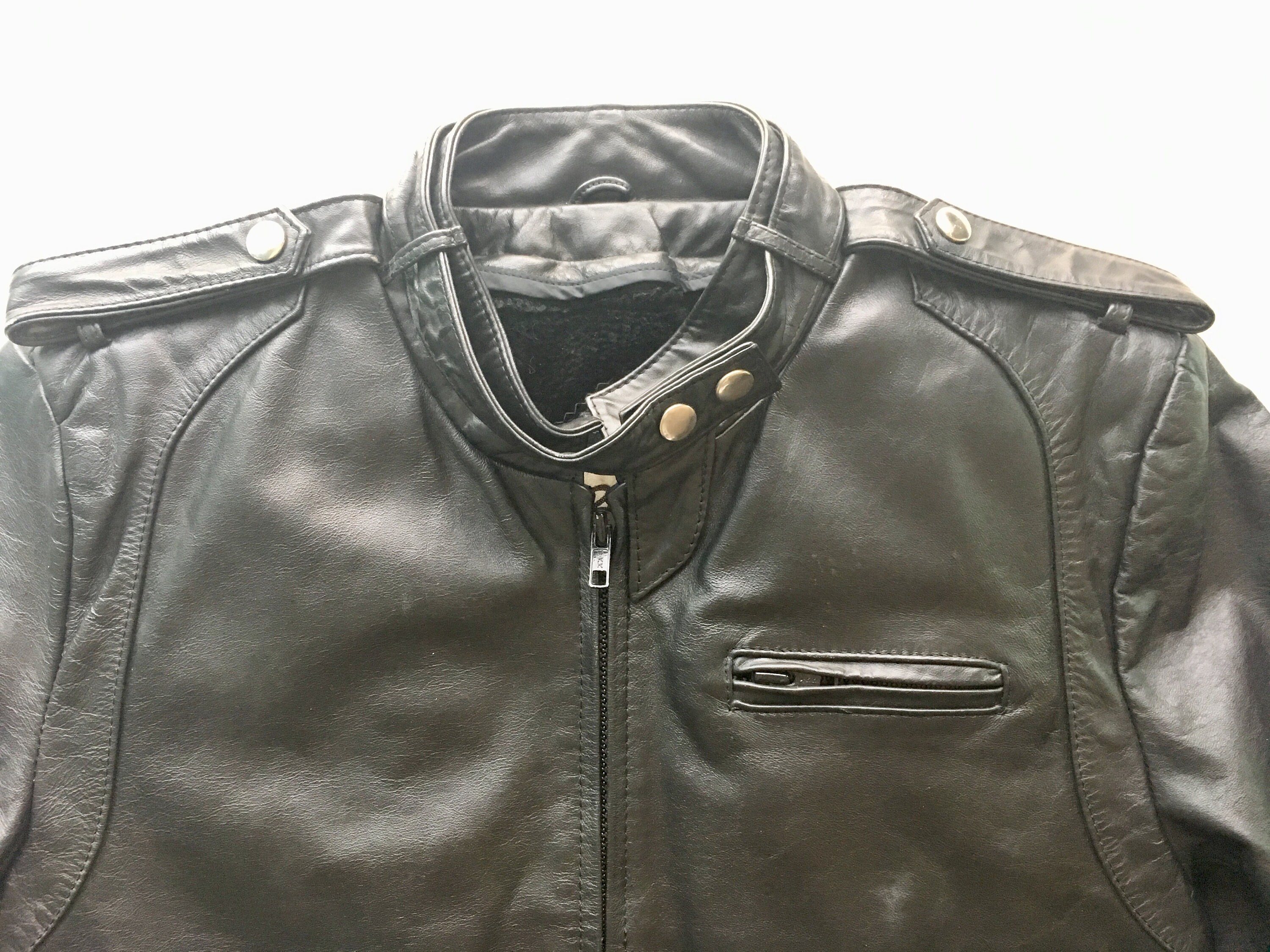 Black Leather Jacket, Berman's, Size 10 - Etsy Black Leather Jacket, Berman's, Size 10 - Etsy