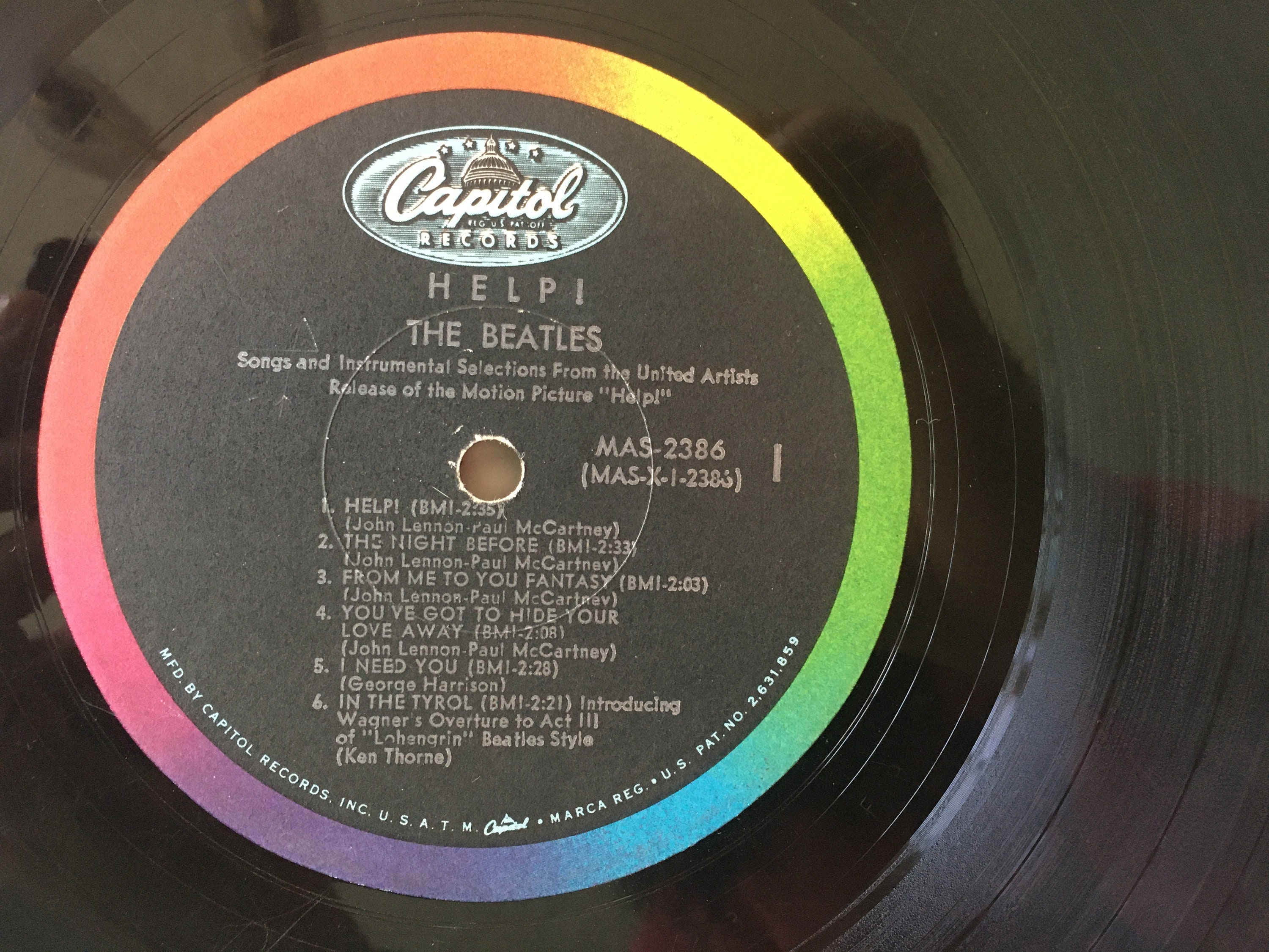 フランス盤EP/LES BEATLES HELP! サウンドトラック 12/9(土)「THE