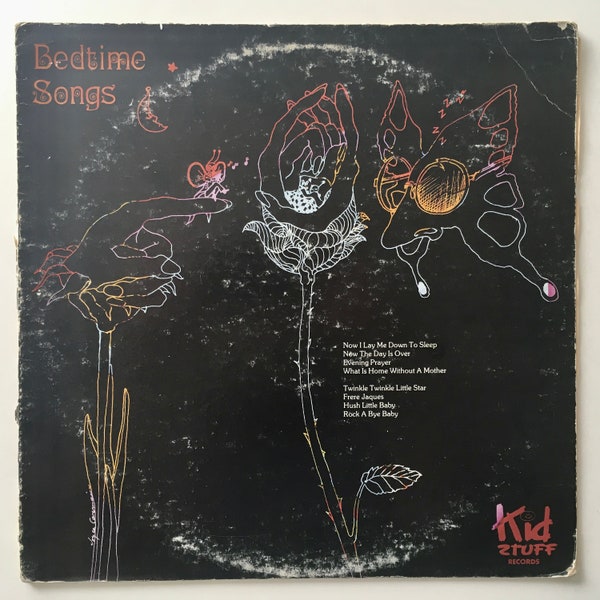 Bedtime Songs LP Vinyl Record Album, Kid Stuff Records - KS 041, Children, Story, 1978, Original Pressing