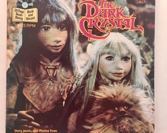 The Dark Crystal 7&#39; Vinyl Record / 24 Page Book, Buena Vista Records - 457, Children&#39;s Story, 1982, Original Pressing