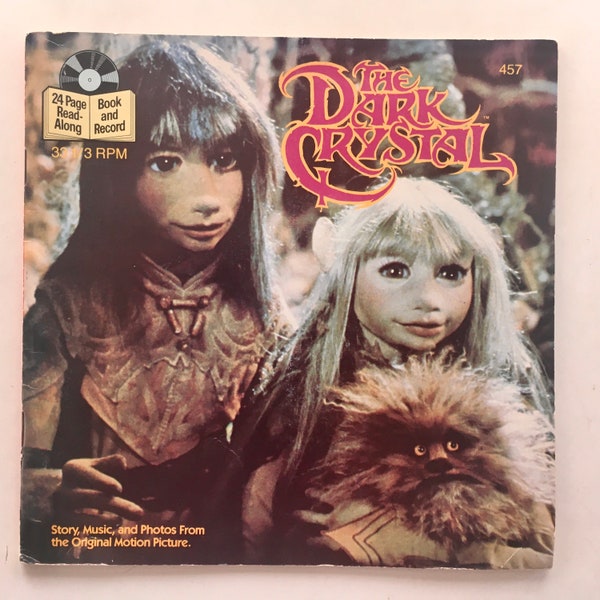 The Dark Crystal 7' Vinyl Record / 24 Page Book, Buena Vista Records - 457, Children's Story, 1982, Original Pressing