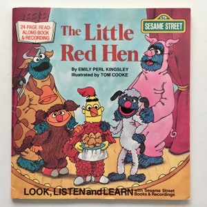 Sesame Street - The Little Red Hen 7&#39; Vinyl Record /  Book, Fisher Price - FP 140, 1983, Original Pressing