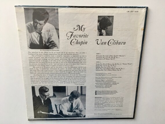 Van Cliburn - My Favorite Chopin Sealed LP Vinyl Record Album, RCA