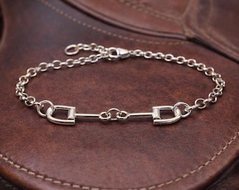 Sterlingzilveren trensketting met paardenbit.