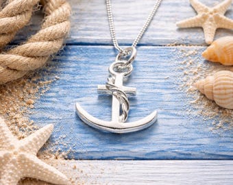 Sterling Silver Small Anchor Pendant.