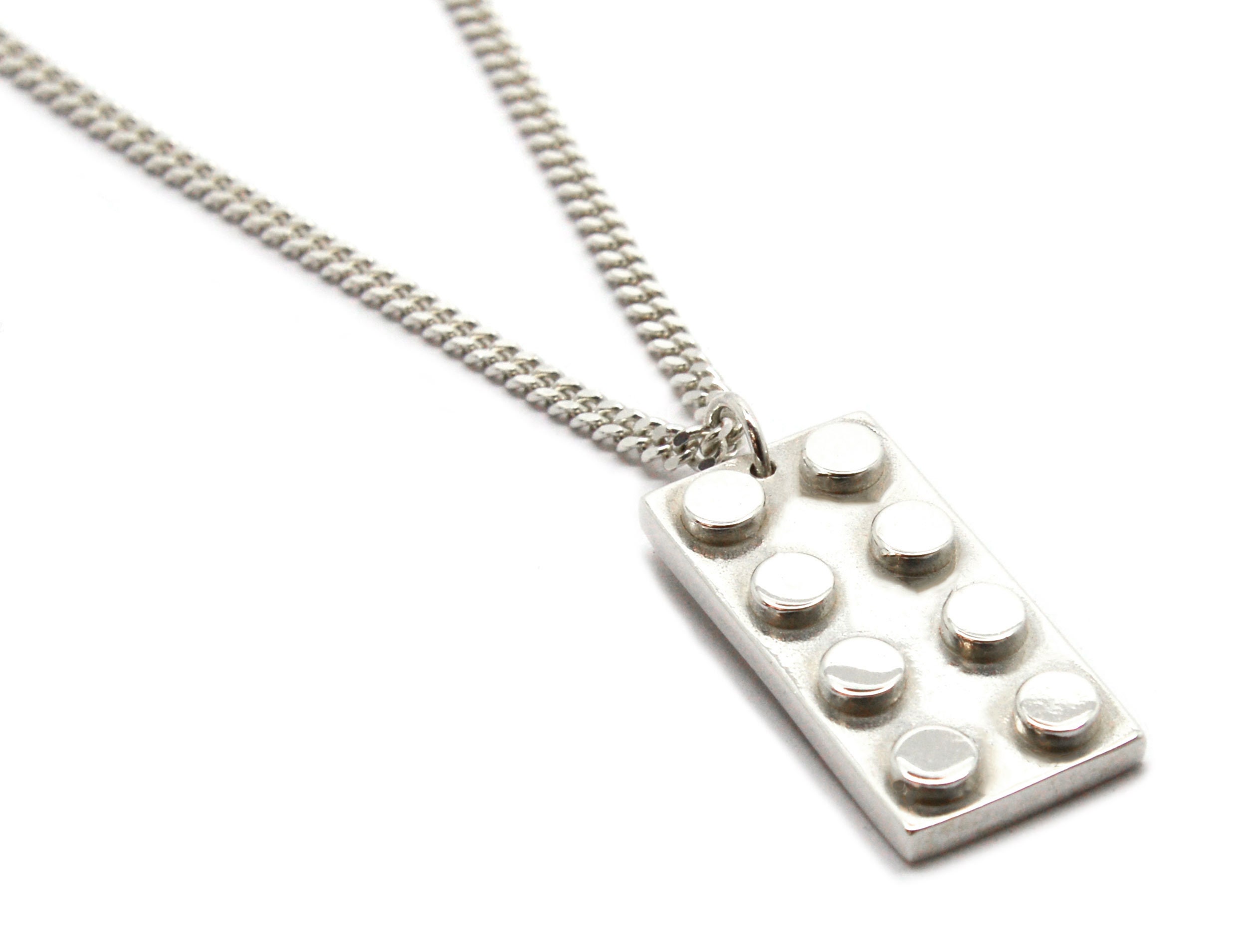 Sterling Silver Building Brick 4 X 2 Rectangular Pendant - Etsy