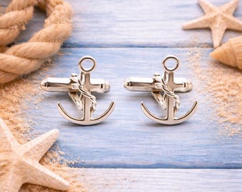 Sterling Silver Anchor Cuff links.