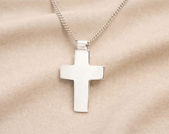 Large Sterling Silver Cross Pendant