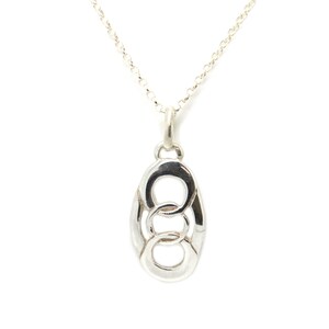 Sterling Silver Circle Pendant. Contemporary Circle Pendant