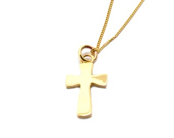Small 9 Ct Gold Cross Pendant. - Etsy