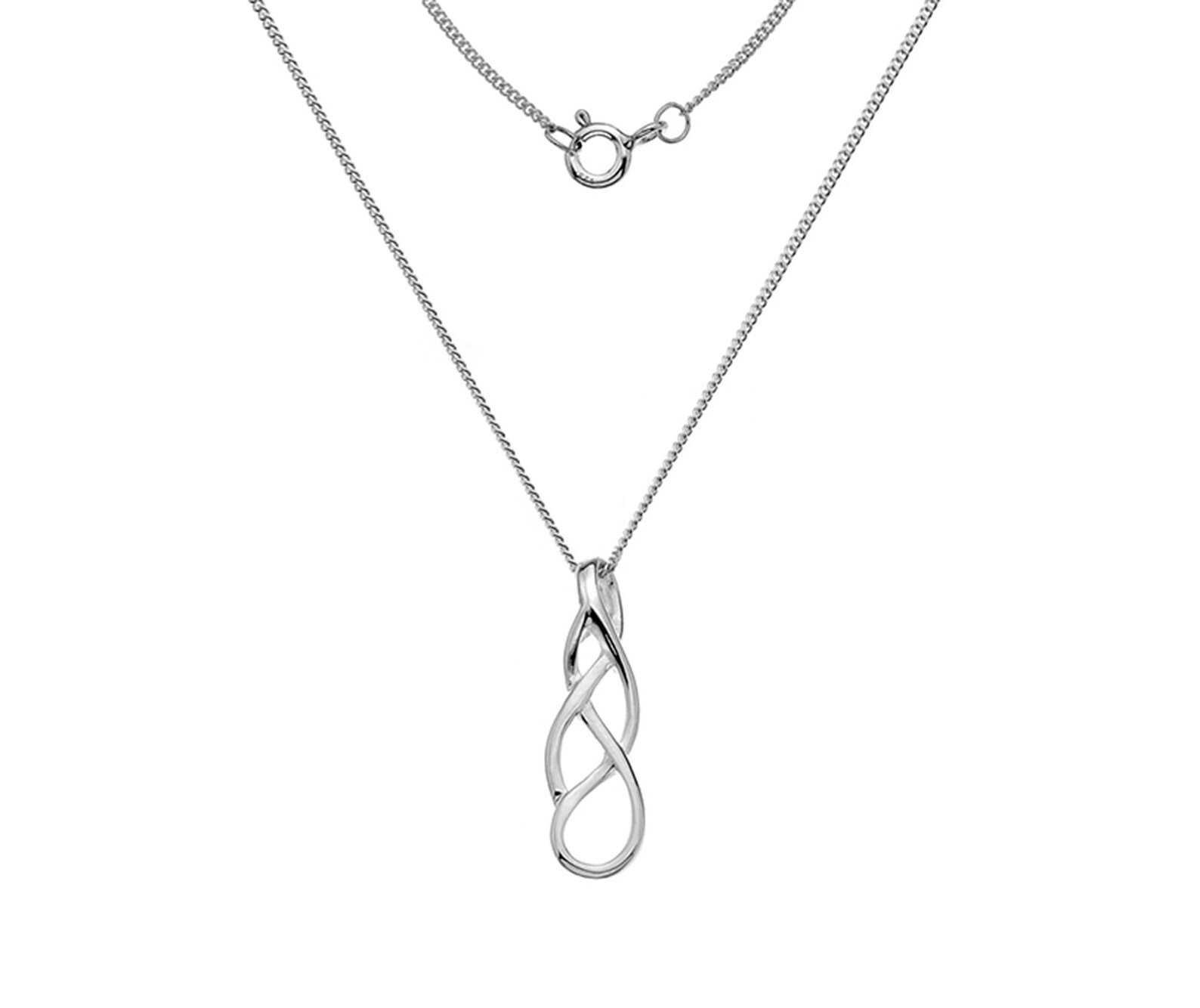 Sterling Silver Elegant Twist Pendant. Etsy UK