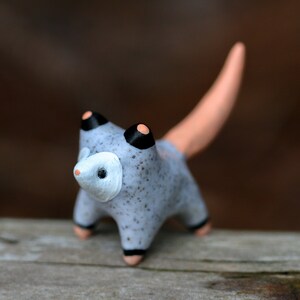 Made To Order Standing Opossum Totem, Clay Opossum Figure, Handmade Figurine, Polymer Clay Opossum, Opossum Figure, Clay Animal Sculpture