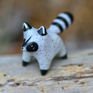 Made To Order Standing Raccoon Totem, Clay Raccoon Figure, Handmade Figurine, Polymer Clay Raccoon, Cute Sculpture, Clay Raccoon Figure