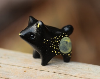 Made To Order Moon Bear Totem, Black Bear Figure, Handmade Bear Figurine, Polymer Clay Bear, Galaxy Bear Sculpture, Star Bear Figure