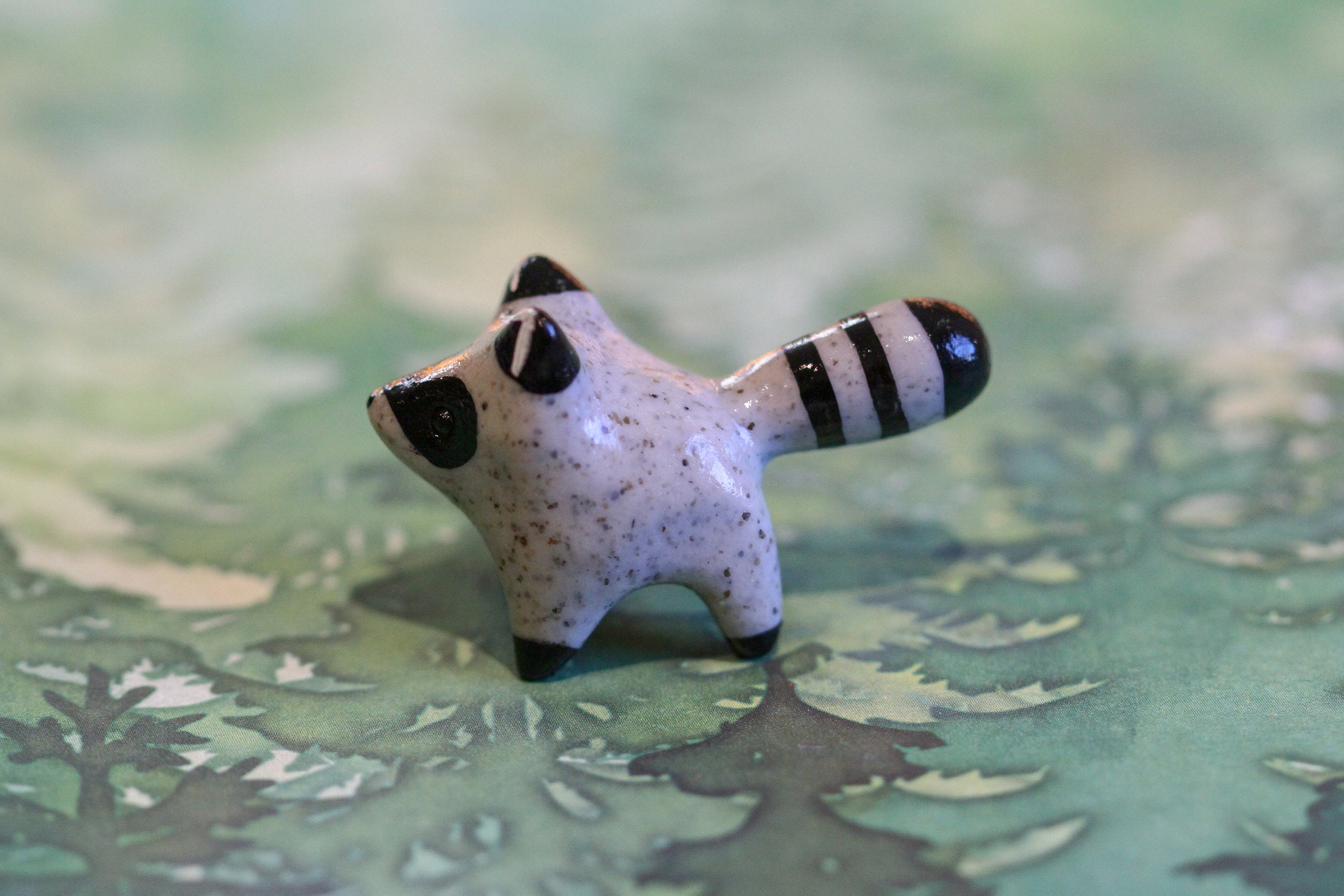 Handmade Standing Raccoon Totem Figurine / Polymer Clay Woodland Animal ...