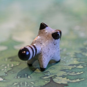 Handmade Standing Raccoon Totem Figurine / Polymer Clay Woodland Animal ...