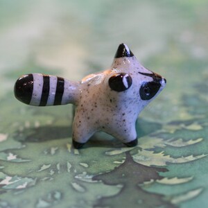 Handmade Standing Raccoon Totem Figurine / Polymer Clay Woodland Animal ...