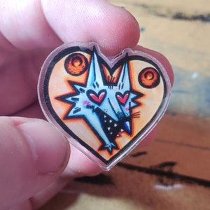 I LOVE BOOBIES - Acrylic Wolf Pin