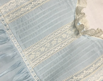 French HandSewn Girl Bubble with Maline, Vintage and French Laces, Toddler Portrait Bubble, Infant Portrait Bubble, Empire Yoke Bubble