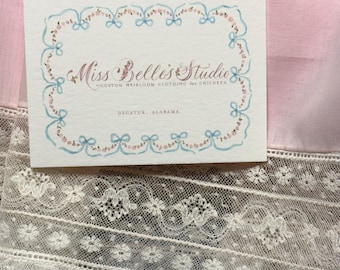 Hand-Embroidered French Handsewn High Yoke Gown with Lace HemBand