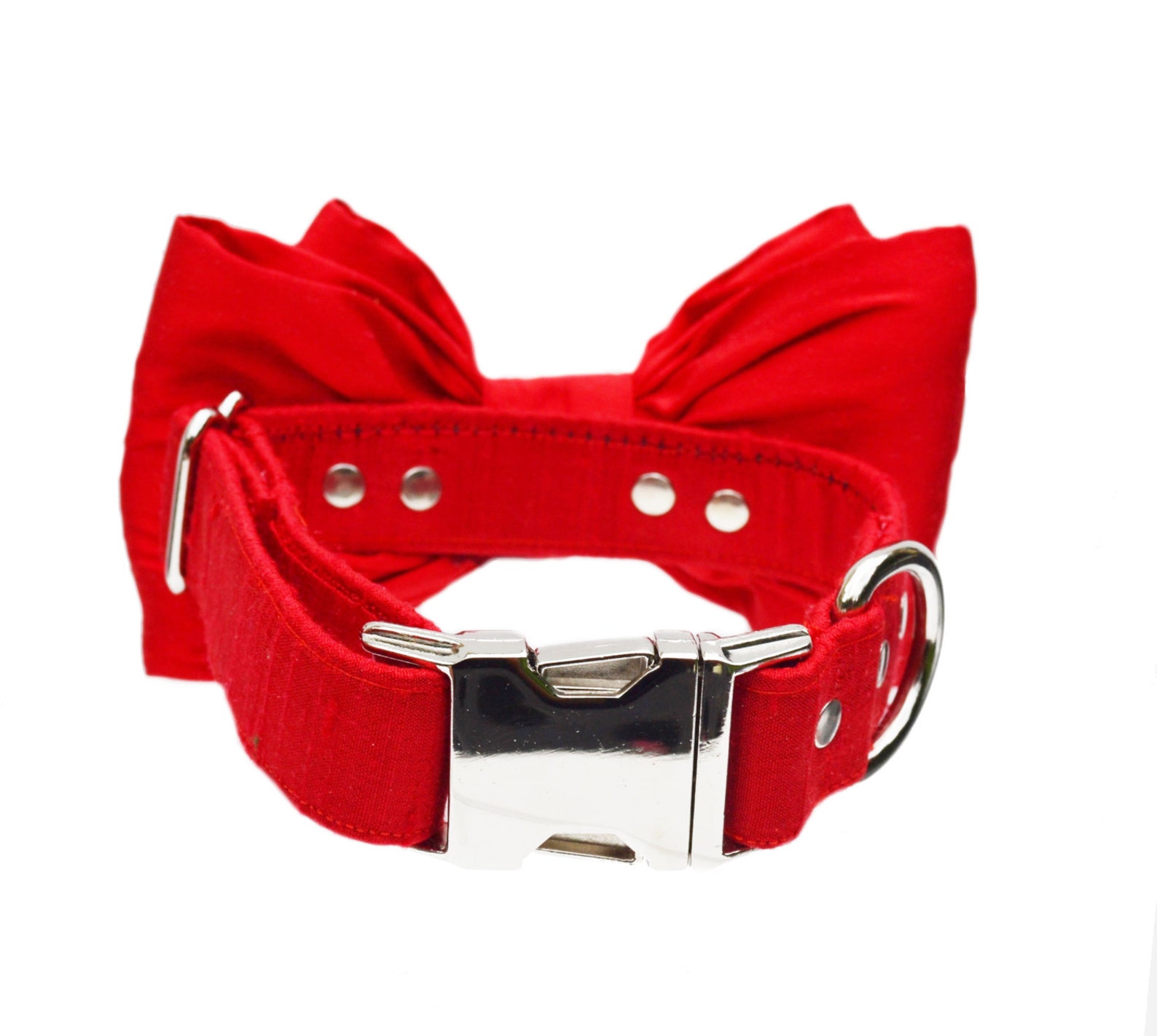 Red Bow tie Dog Collar Attachable bow collar Wedding Red Etsy