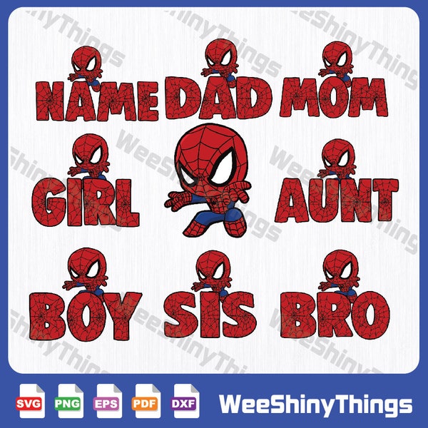 Avengers Family Birthday Svg, Custom Family Spider Svg, SuperHero Matching Shirt, Spider Dad, Spider Mom, Spider Birthday Svg