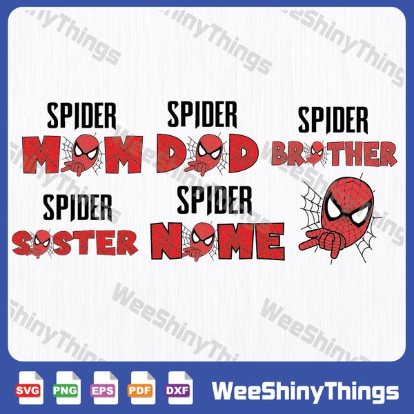 Custom Family Spider Svg, Spider Dad, Spider Mom Svg, Family Matching Svg, Mar-vell Family Svg, SuperHero Family Svg