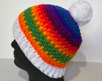 Adult Pom-Pom Beanie (Crocheted)